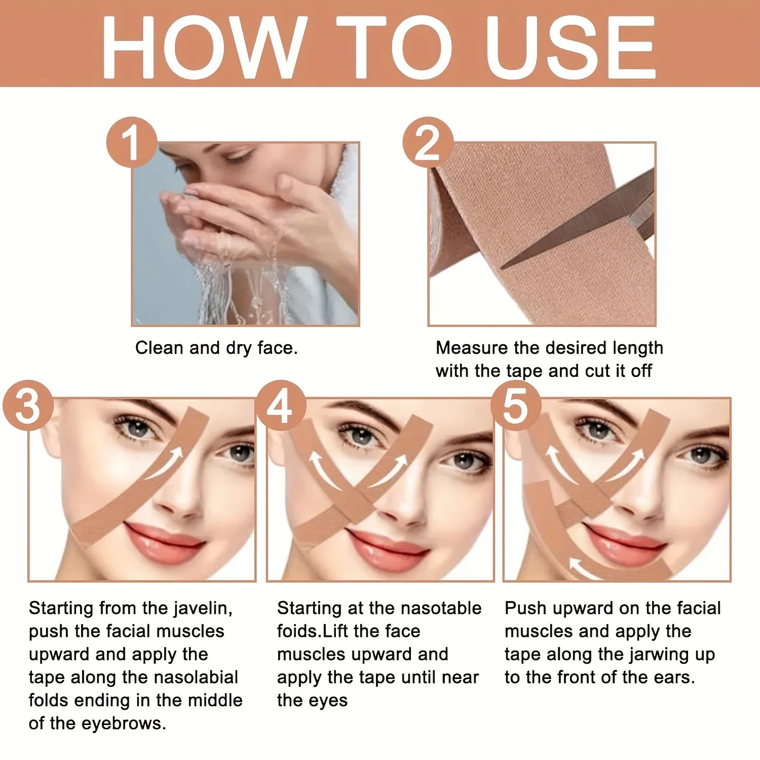 High elasticity face and neck wrinkle removal tape by amzzonstore, designed for forehead, chin, lips, and neck skin care.
