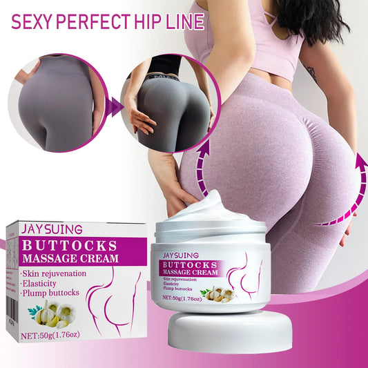 Jaysuing Hip & Buttock Care Cream by amzzon.store, natural firming and lifting lotion for women, showing the cream and application area