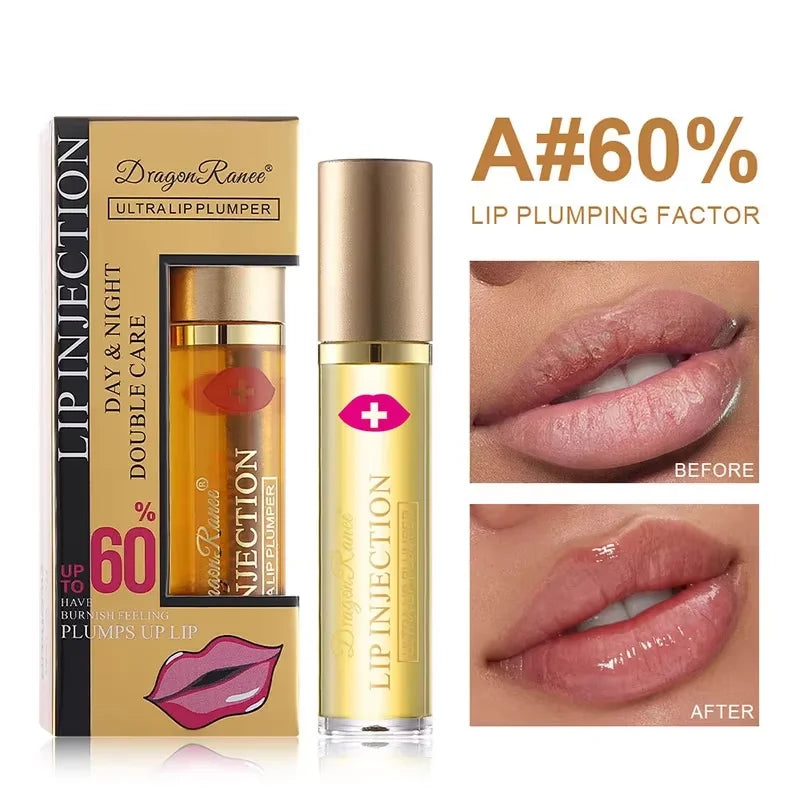 Amzzonstore instant volumizing lip plumper oil and gloss with moisturizing and anti-wrinkle serum for fuller, sexy lips.