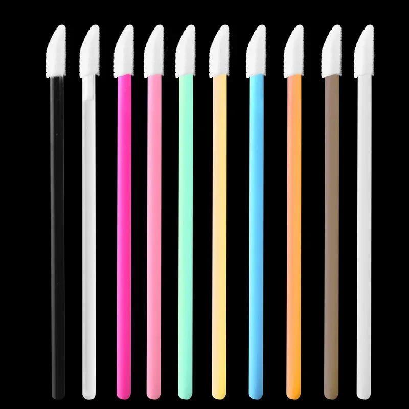 500pcs disposable lip wand applicators for lipstick and gloss, professional makeup brushes from amzzonstore, black and pink design