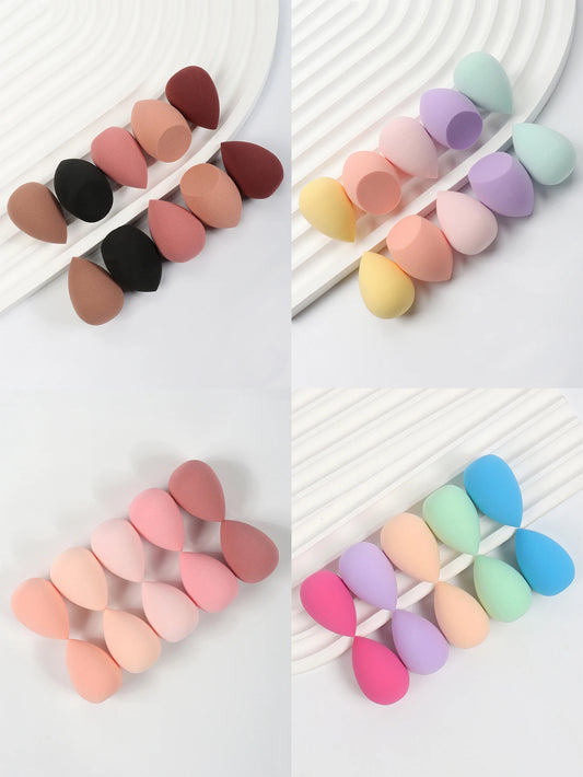 Set of 10 mini makeup sponges by amzzonstore, soft cosmetic puffs for foundation, concealer, and face makeup application.