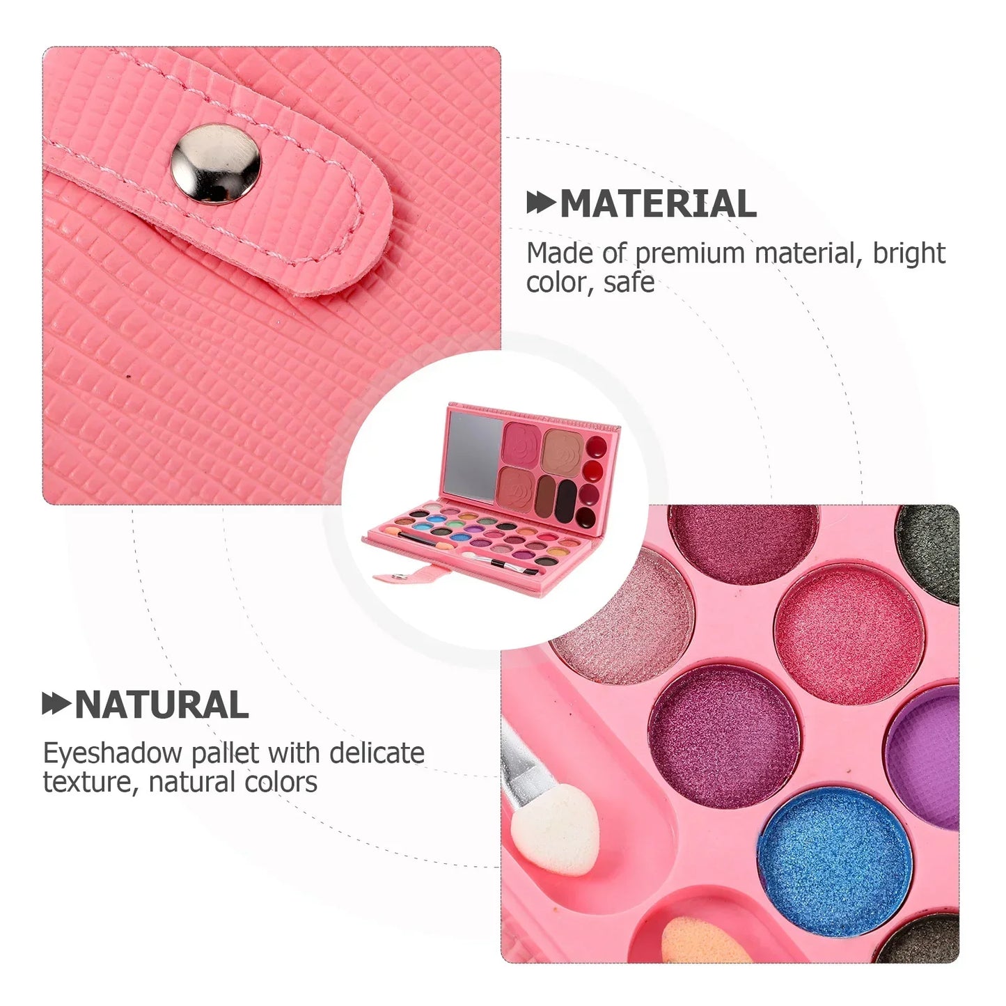 Amzzonstore 33-color eye shadow, blush, and lipstick makeup set with mirror, compact portable palette for beginners and travel.
