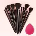 Professional 13-piece makeup brush set with foundation, eyeshadow, blush, and powder brushes, soft and fluffy cosmetic tools.