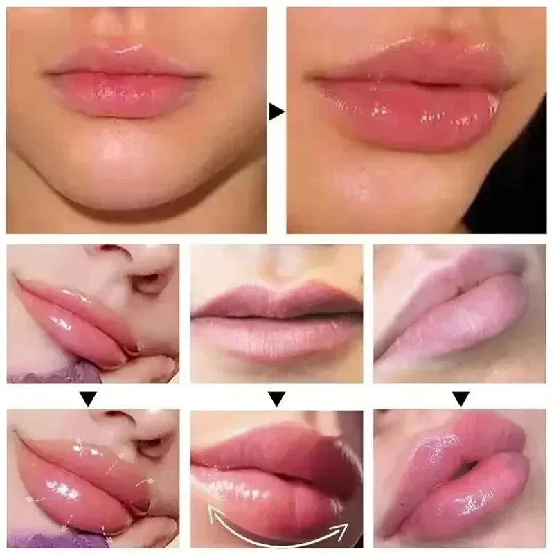 Amzzonstore instant volumizing lip plumper oil and gloss with moisturizing and anti-wrinkle properties, enhancing and shaping lips naturally.
