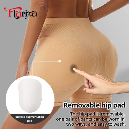 Flarixa high-waist butt lifter panties by amzzon.store with tummy control, removable pads, and shaping shorts for hip dip enhancement.