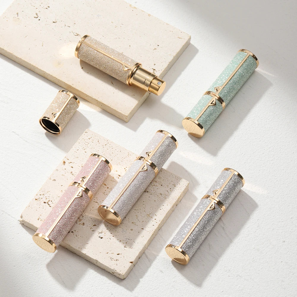 Portable 5ML leather perfume atomizer from amzzonstore, refillable travel spray bottle with compact design and multipurpose usage.