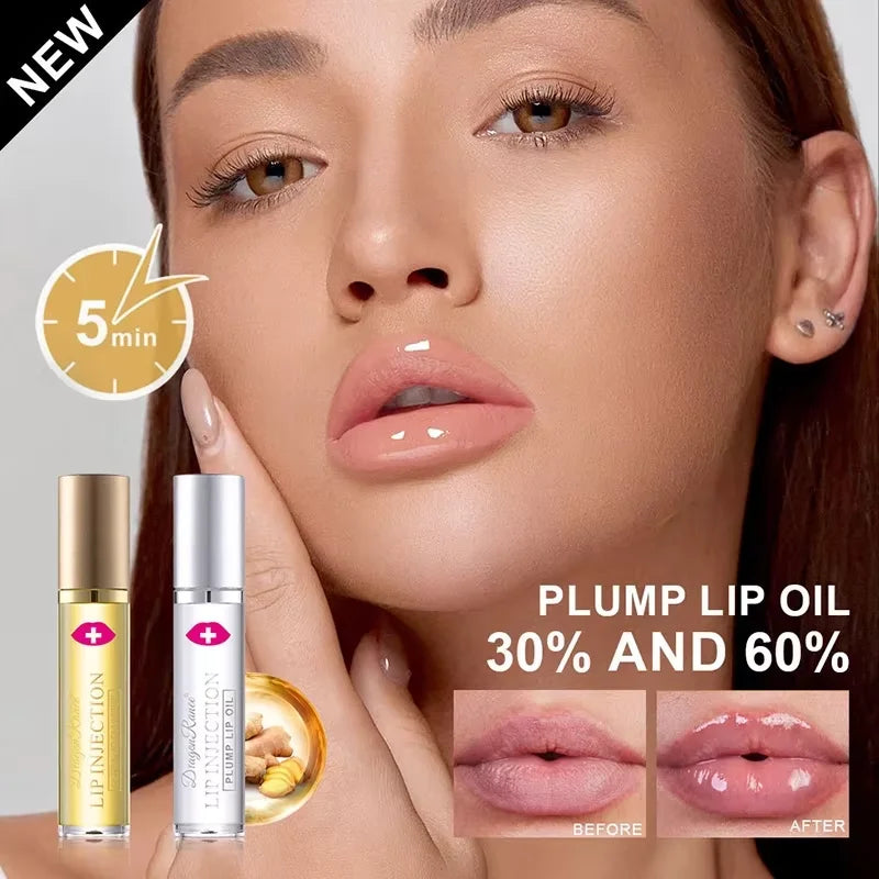 Amzzonstore lip plumper serum in a sleek tube, showing the glossy finish and smooth application for fuller, moisturized lips.