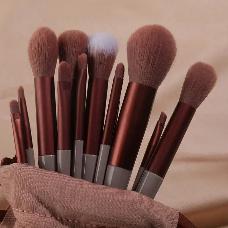 Set of professional makeup brushes with synthetic hair in a travel bag, available in 3, 13, or 22-piece kits by amzzon.store