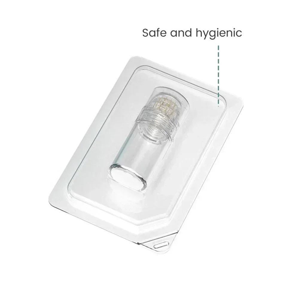 Golden titanium microneedling stamp with 20 pins, reusable skin care serum applicator for facial therapy by amzzonstore