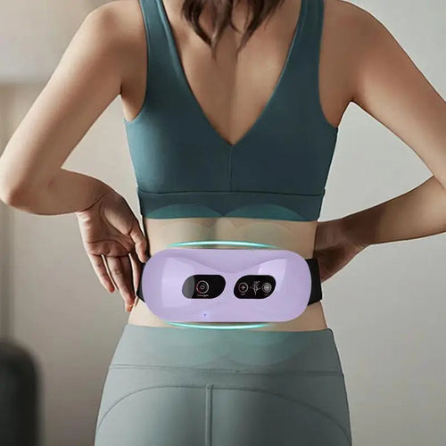 Portable electric abdominal massager in purple for belly workout and slimming
